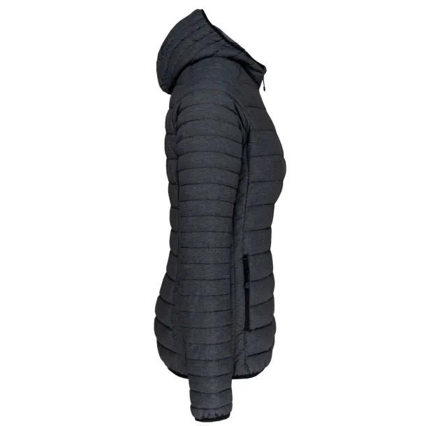  LADIES' LIGHTWEIGHT HOODED PADDED JACKET - Kariban Marl Dark Grey