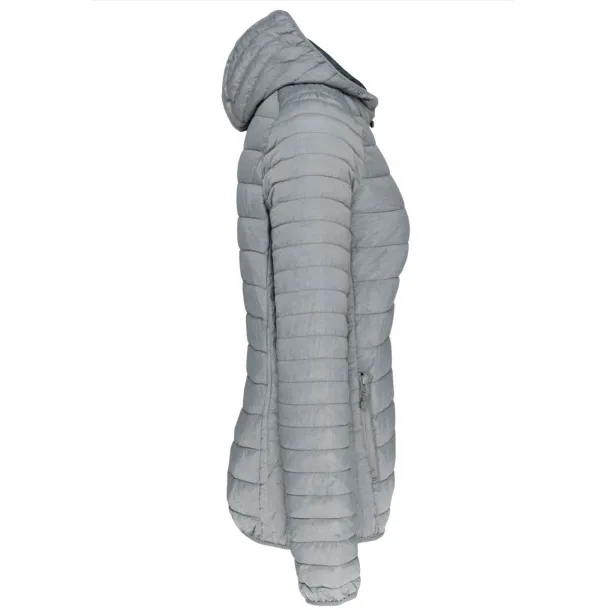  LADIES' LIGHTWEIGHT HOODED PADDED JACKET - Kariban Marl Silver