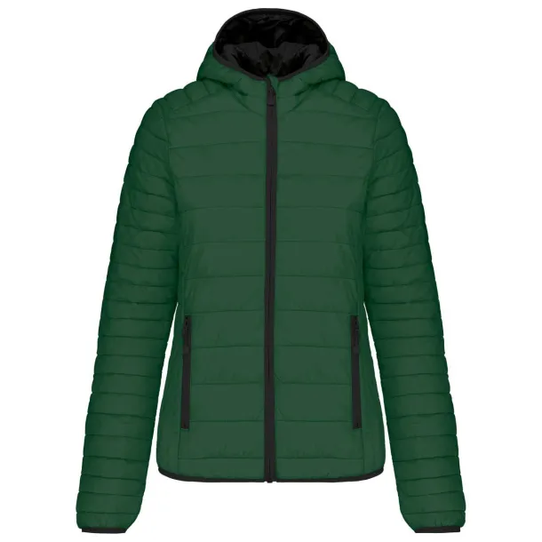  LADIES' LIGHTWEIGHT HOODED PADDED JACKET - Kariban Šumski zelena