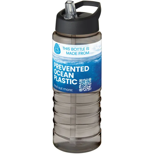 H2O Active® Eco Treble 750 ml spout lid sport bottle Charcoal Solid black