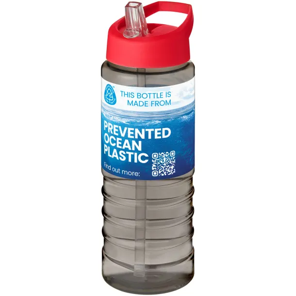 H2O Active® Eco Treble Sportska boca s poklopcem s izljevnikom, 750 ml Ugljen Crvena