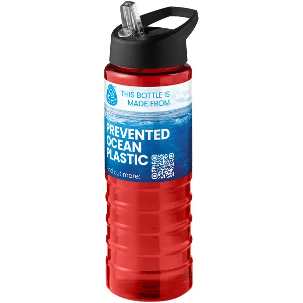 H2O Active® Eco Treble 750 ml spout lid sport bottle Red Solid black