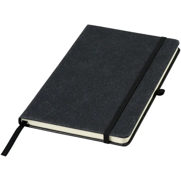 Atlana leather pieces notebook - Marksman Solid black