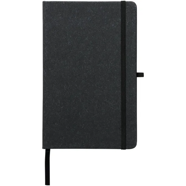 Atlana leather pieces notebook - Marksman Solid black