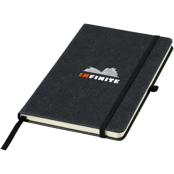 Atlana leather pieces notebook - Marksman Solid black