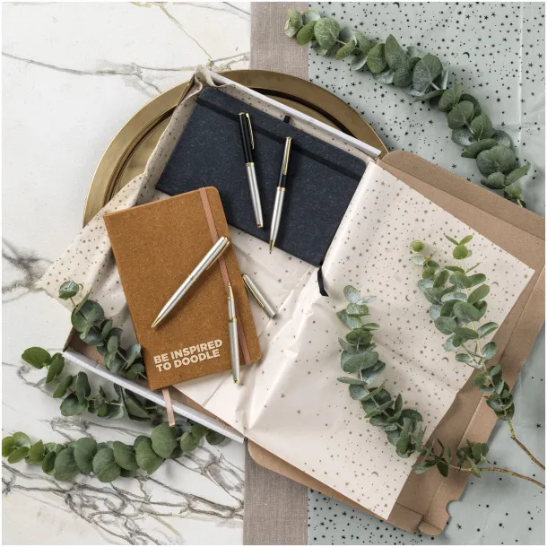 Atlana leather pieces notebook - Marksman Crna