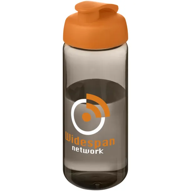 H2O Active® Octave Tritan™ 600 ml flip lid sport bottle - Unbranded Charcoal Orange