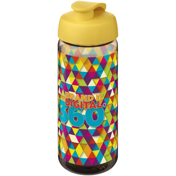 H2O Active® Octave Tritan™ 600 ml flip lid sport bottle - Unbranded Charcoal Yellow