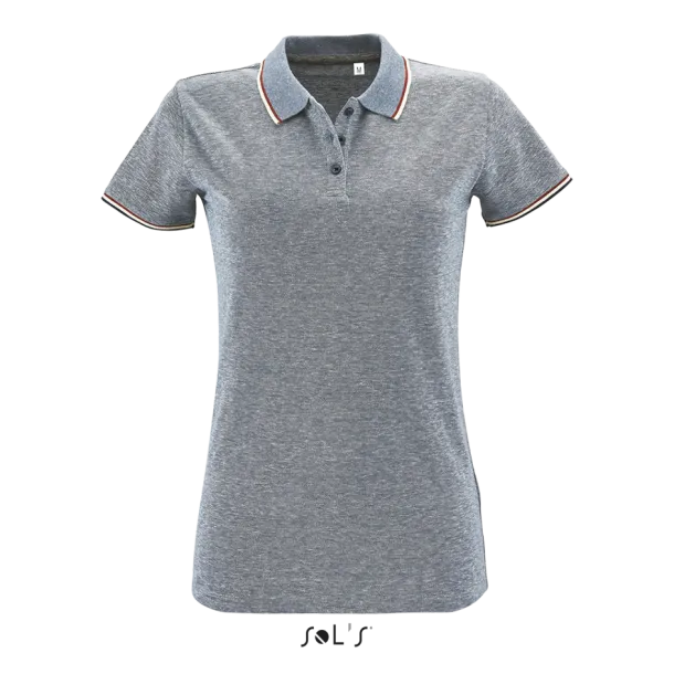  Ženska siva polo majica kratkih rukava - SOL'S Heather Light Jeans