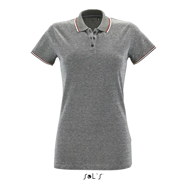  Ženska siva polo majica kratkih rukava - SOL'S Heather Black
