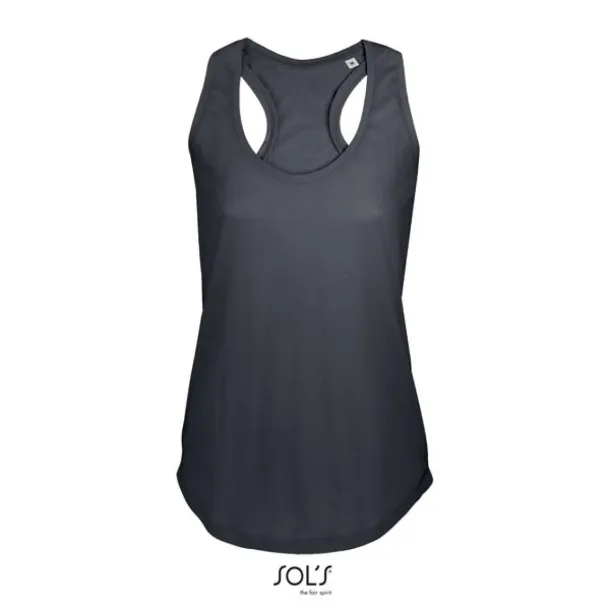 SOL'S MOKA WOMEN’S RACER BACK TANK TOP - SOL'S Tamno siva