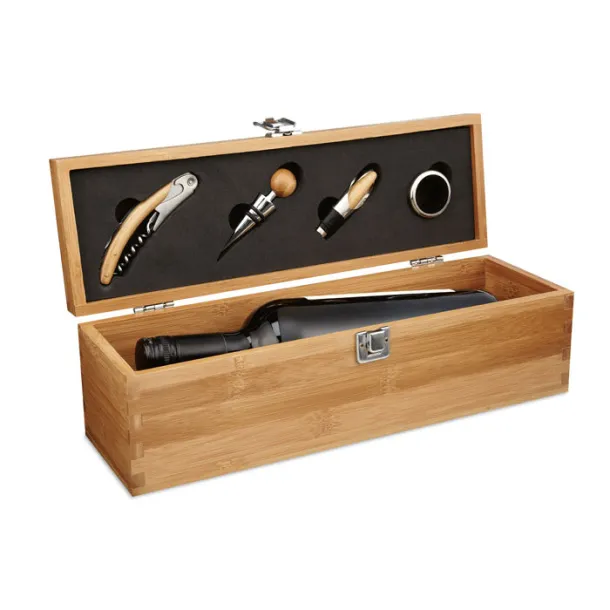 TARDOR Wine set in bamboo box Wood