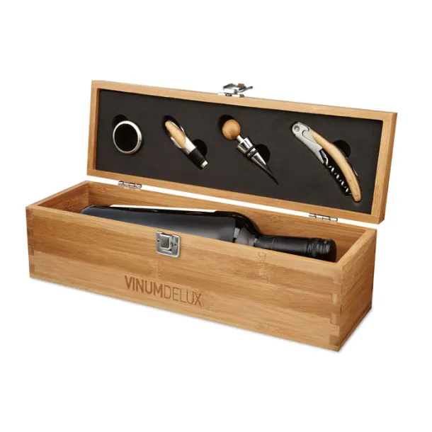 TARDOR Wine set in bamboo box Wood