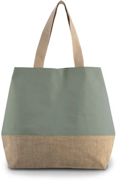  CANVAS & JUTE HOLD-ALL SHOPPER BAG, 310 g/m2 - Kimood Dusty Light Green Natural