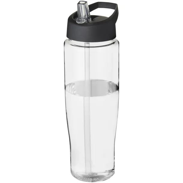 H2O Tempo® 700 ml spout lid sport bottle - Unbranded White Solid black