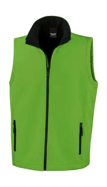  Men's Printable Softshell Bodywarmer - Result Core Vivid Green Black