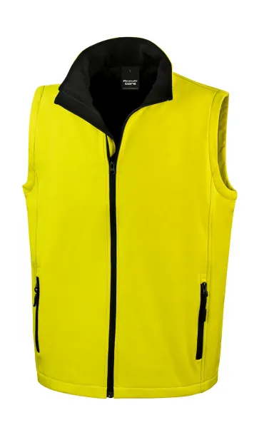  Men's Printable Softshell Bodywarmer - Result Core Yellow Black