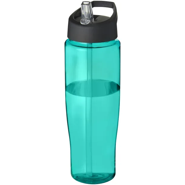 H2O Tempo® 700 ml spout lid sport bottle Aqua blue Solid black