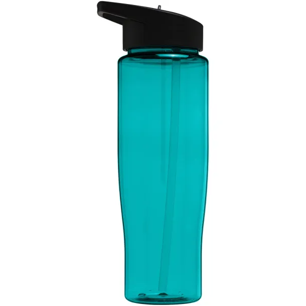 H2O Tempo® 700 ml spout lid sport bottle Aqua blue Solid black