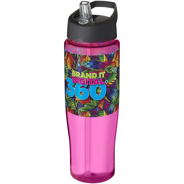 H2O Tempo® 700 ml spout lid sport bottle Transparent pink Solid black