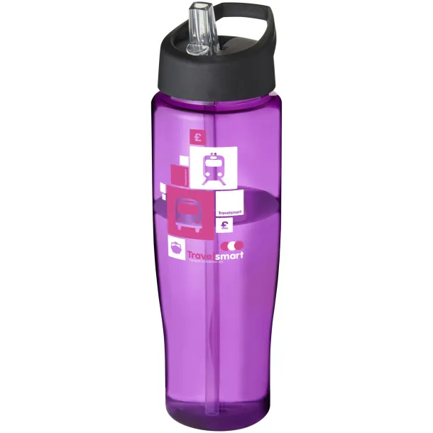 H2O Tempo® 700 ml spout lid sport bottle Purple Solid black