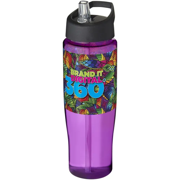 H2O Tempo® 700 ml spout lid sport bottle Purple Solid black