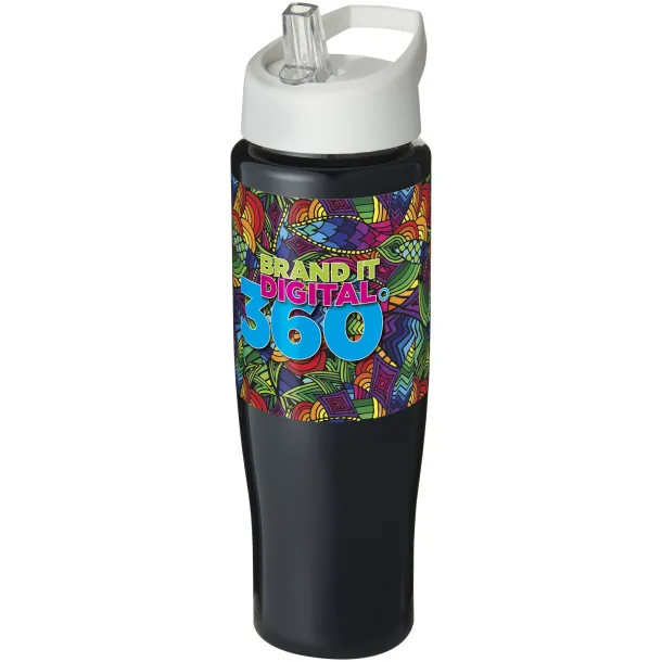 H2O Tempo® 700 ml spout lid sport bottle Solid black White