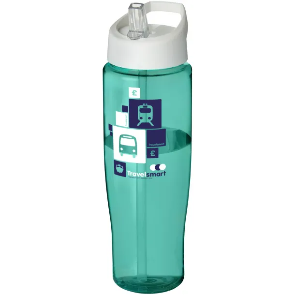 H2O Tempo® 700 ml spout lid sport bottle Aqua blue White