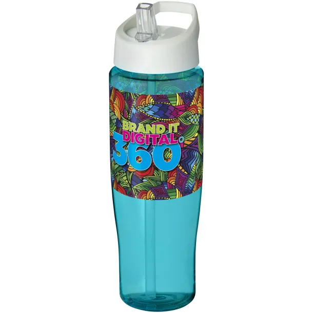 H2O Tempo® 700 ml spout lid sport bottle Aqua blue White