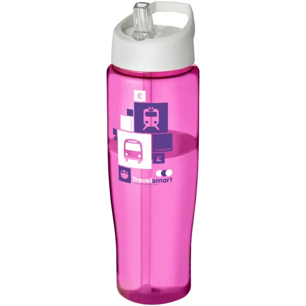 H2O Tempo® 700 ml spout lid sport bottle Transparent pink White