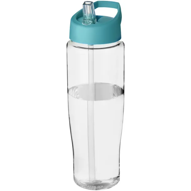 H2O Tempo® 700 ml spout lid sport bottle - Unbranded White Aqua blue