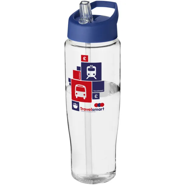 H2O Tempo® 700 ml spout lid sport bottle - Unbranded White Blue