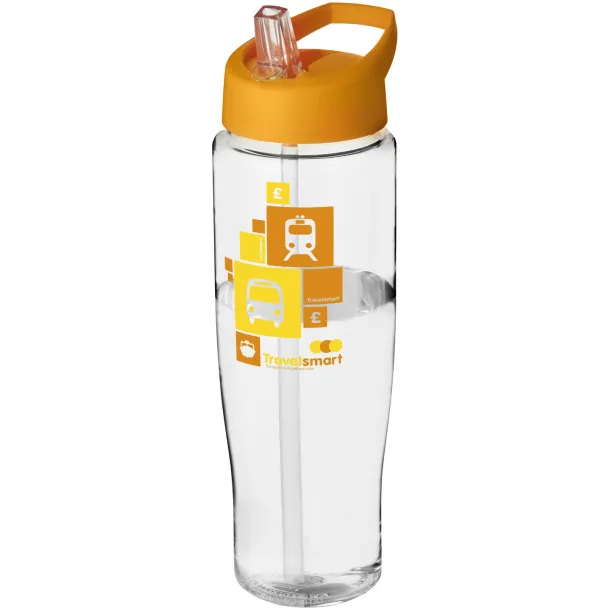 H2O Tempo® 700 ml spout lid sport bottle - Unbranded White Orange