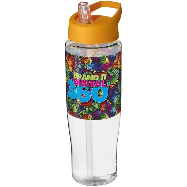 H2O Tempo® 700 ml spout lid sport bottle - Unbranded White Orange