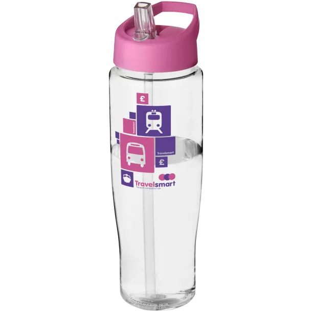 H2O Tempo® 700 ml spout lid sport bottle - Unbranded White Transparent pink