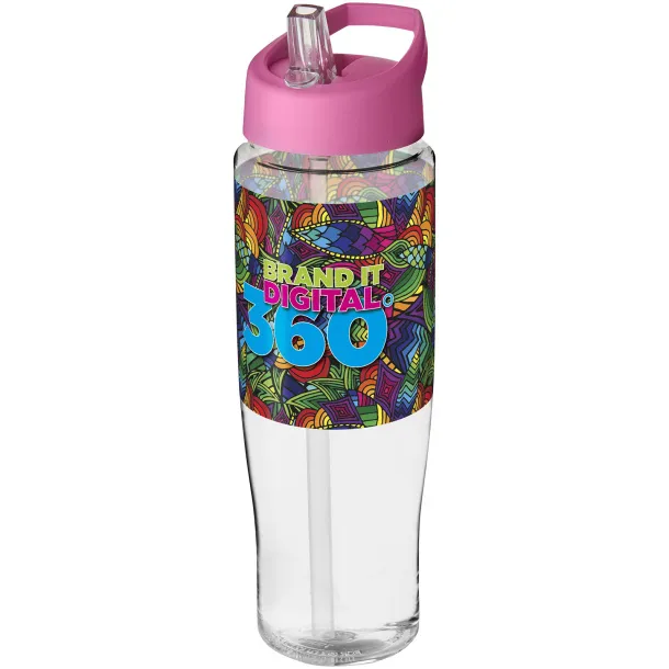 H2O Tempo® 700 ml spout lid sport bottle - Unbranded White Transparent pink