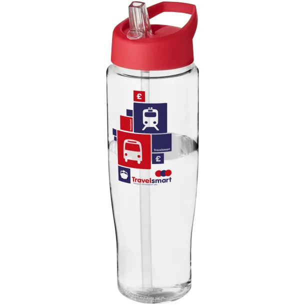 H2O Tempo® 700 ml spout lid sport bottle - Unbranded White Red