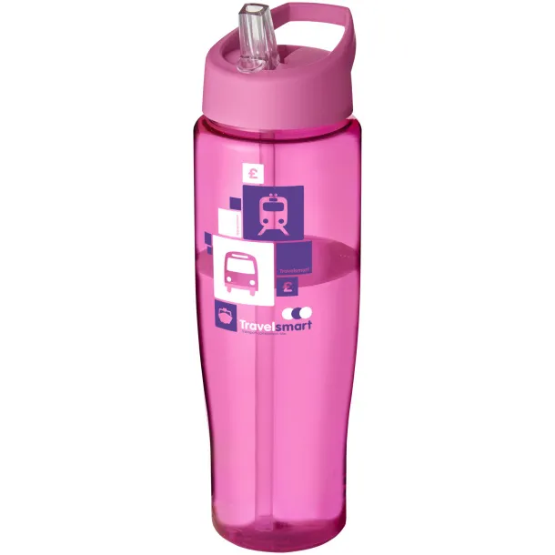 H2O Tempo® 700 ml spout lid sport bottle Transparent pink