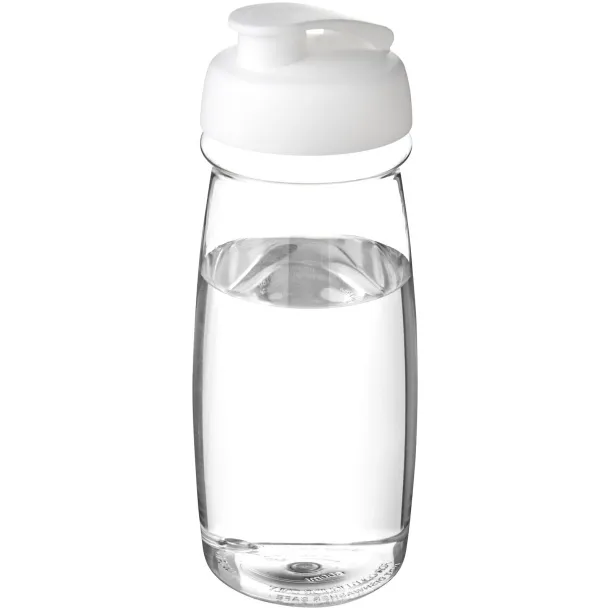 H2O Pulse® 600 ml flip lid sport bottle - Unbranded White White