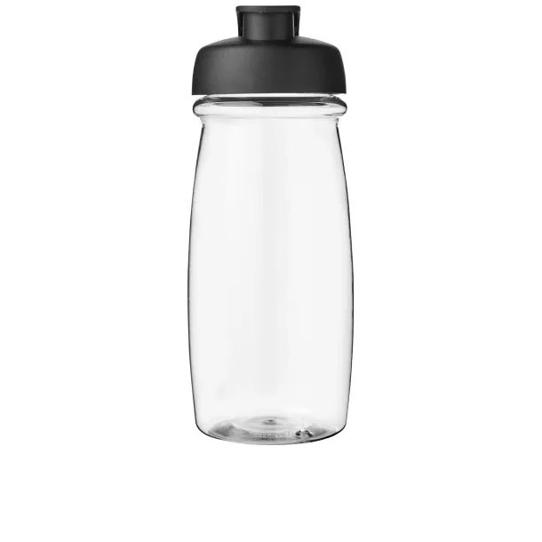 H2O Pulse® 600 ml flip lid sport bottle - Unbranded White Solid black