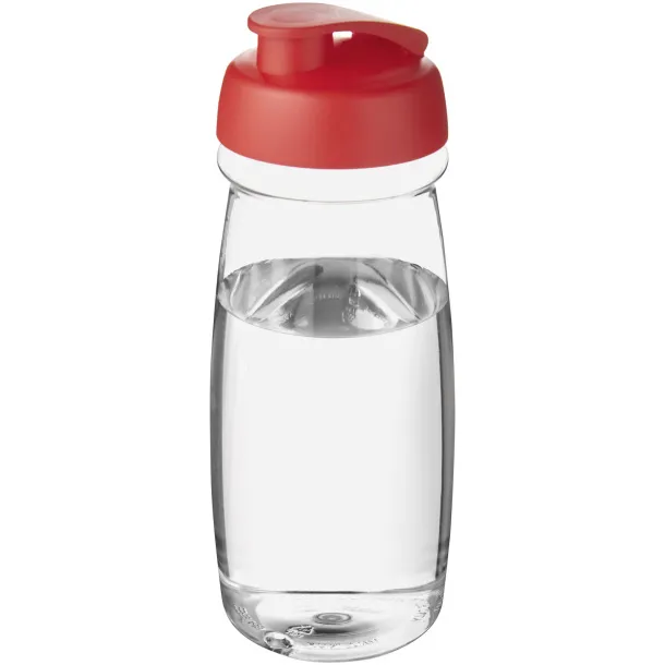 H2O Pulse® 600 ml flip lid sport bottle - Unbranded White Red