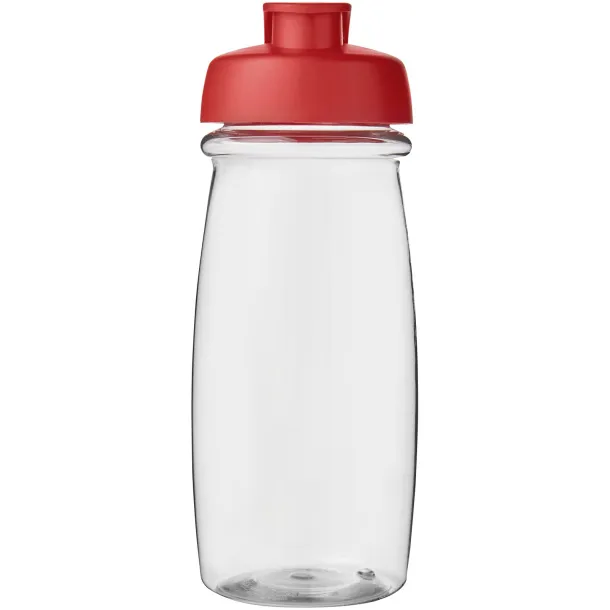 H2O Pulse® 600 ml flip lid sport bottle - Unbranded White Red