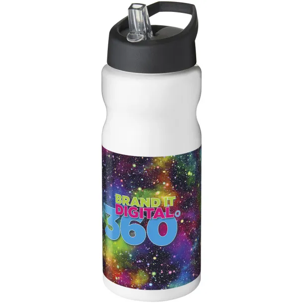 H2O Base® 650 ml spout lid sport bottle - Unbranded White Solid black