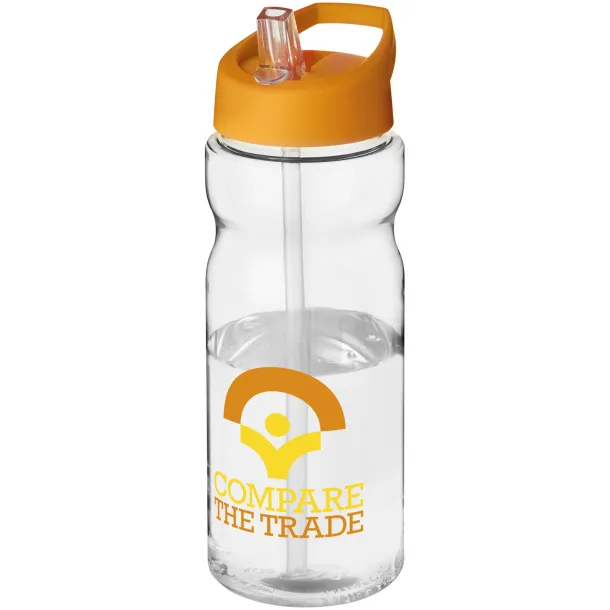 H2O Base® 650 ml spout lid sport bottle - Unbranded White Orange