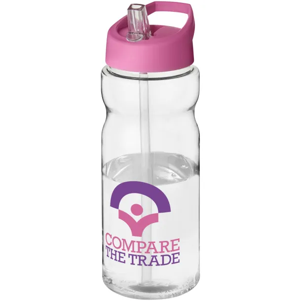 H2O Base® 650 ml spout lid sport bottle - Unbranded White Transparent pink