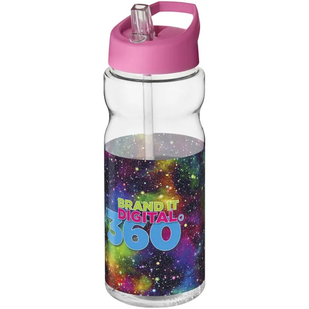 H2O Base® 650 ml spout lid sport bottle - Unbranded White Transparent pink