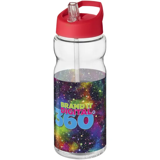 H2O Base® 650 ml spout lid sport bottle - Unbranded White Red