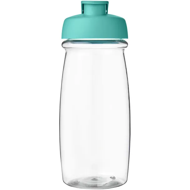 H2O Pulse® 600 ml flip lid sport bottle - Unbranded White Aqua blue