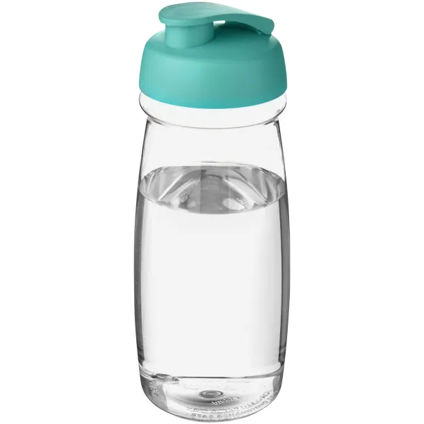 H2O Pulse® 600 ml flip lid sport bottle - Unbranded White Aqua blue