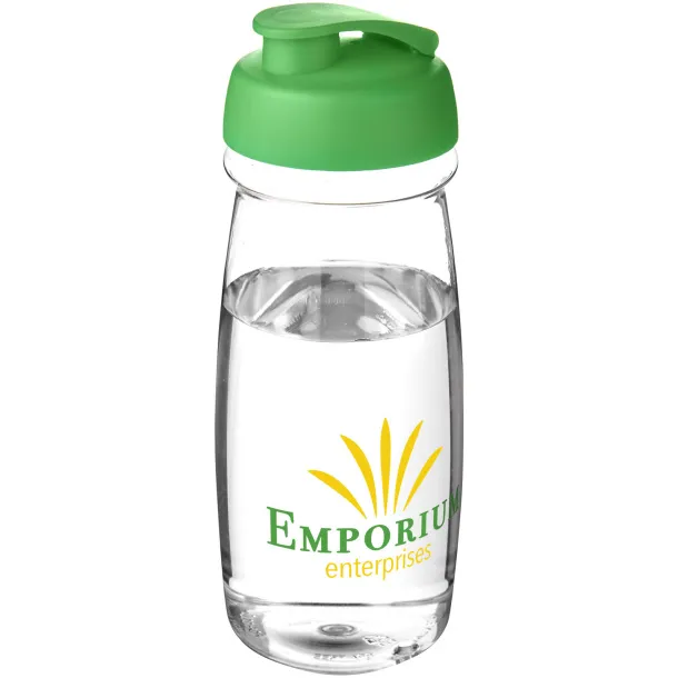 H2O Pulse® 600 ml flip lid sport bottle - Unbranded White Green